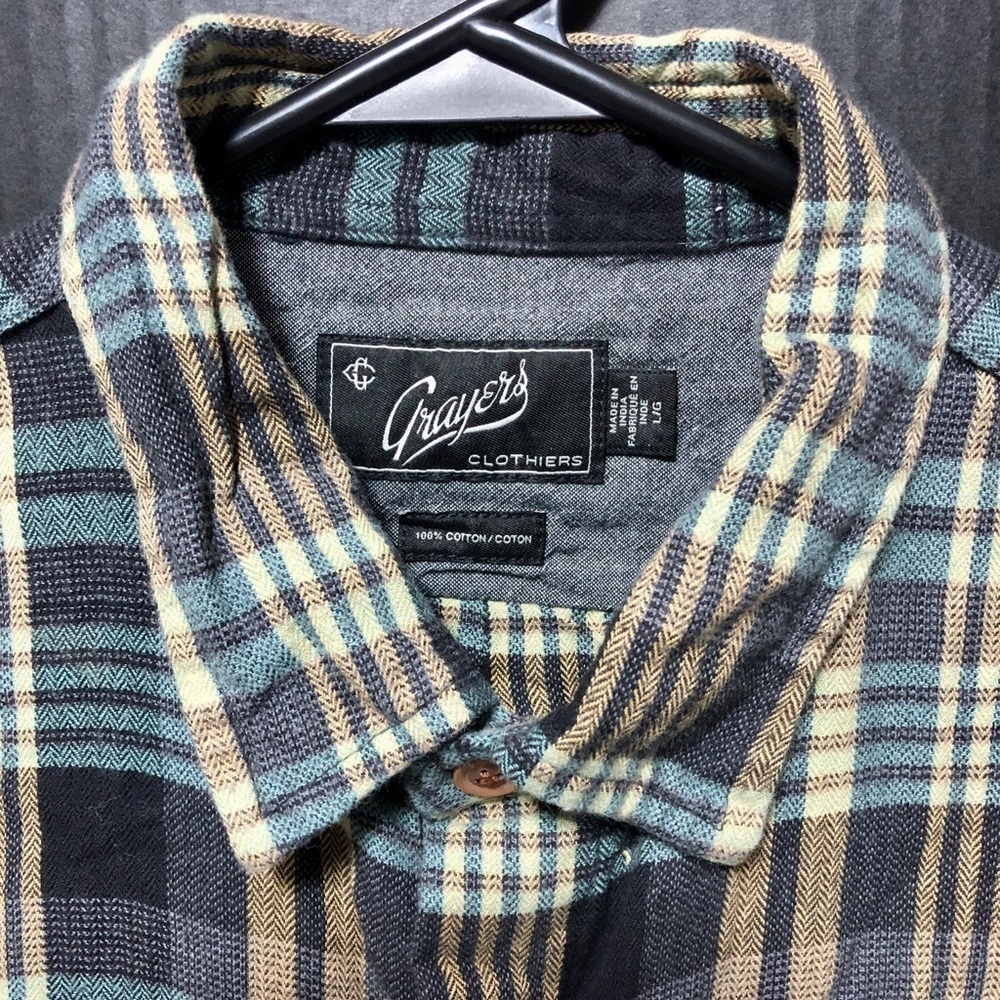 💫Grayers Herringbone Heritage Flannel Button Dow… - image 2